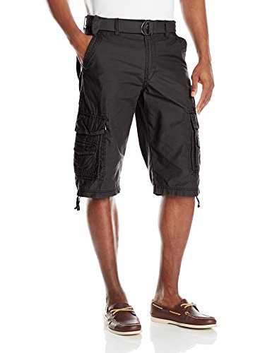 Unionbay men s cordova belted cargo short messenger -  40 - black