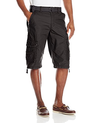 Unionbay Men's Cordova Belted Cargo Short Messenger -  36 - Black