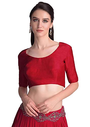 Women Cotton Silk Half Sleeve Readymade Saree Blouse