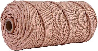 Brick Red Macrame Cord,Diameter 3mm Natural Cotton Rope,Knitting Cord Rope,Craft Making,Natural Color Cord,Craft Supplies,Chunky Yarn,Natural Hemp Rope,1 Skein is 100 Meters
