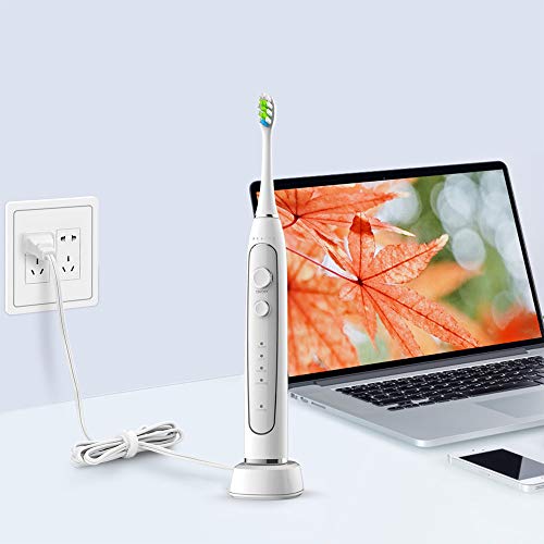 Electric Toothbrush Rechargeable Sonic Toothbrush for Kids and Adults, Smart Timer, 30 Days Battery Life Electric Toothbrushes with UV Sanitizer Travel Charging Case