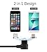 Smart&Cool Gen4 L-Shaped Nylon Braided Magnetic 2 in 1 Charging & Data Sync Cable Compatible with Phones and Tablets with Micro-USB and i-Product Interface (5 feet Black Twin-Pack)