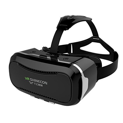 Shinecon 2.0 VR 3D Headset Iphone Virtual Reality Glasses Suitable for Google, iPhone, Samsung Note, LG, Huawei, HTC Smartphone for 3D Movies and Games Supportded 4-5.5 Inches Screen