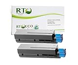 Renewable Toner Compatible Toner Cartridge Replacement Okidata 44574701 for Oki B411 B431 MB461 MB471 (Black, 2-Pack)