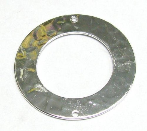 1 pc .925 Sterling Silver Hammered Round Link Earring Pendant Connector 24mm/Findings/Bright