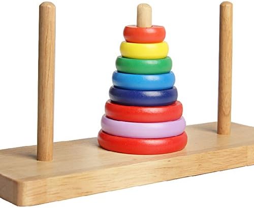 Emmas Style wooden Tower of Hanoi puzzle early childhood learning toys for children 2-3 years old baby
