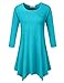BELAROI Plus Size Tops for Women Fall Tunic Tops to Wear with Leggings 3/4 Sleeve Casual Swing Loose T Shirts Blouse(3X, Lake Blue)