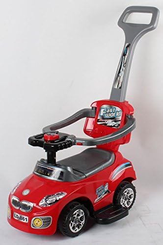 861 Red Kid Ride on 3 in 1 Push Car Toddler Wagon W Handle Horn Outdoor Stroller