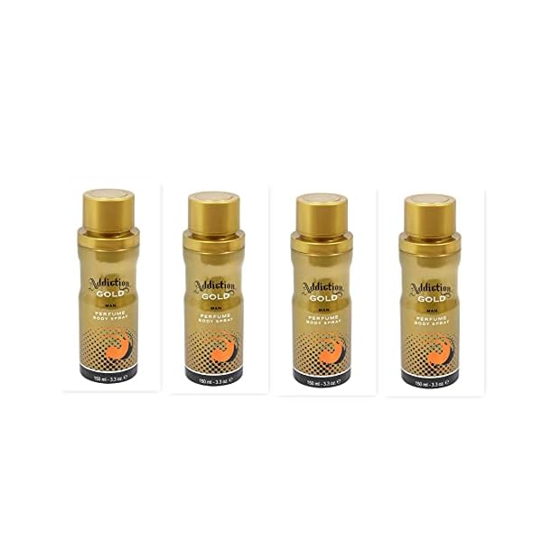 Addiction GOLD Men Deodorant Body Spray Fragrance 150ml (8 Pack)