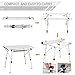 PORTAL Outdoor Folding Portable Picnic Camping Table with Adjustable Height Aluminum Roll Up Table Top Mesh Layerthumb 2