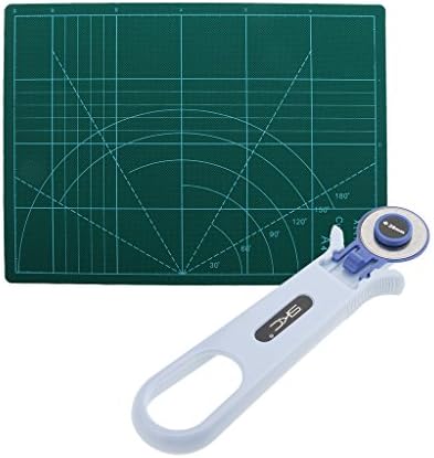 MagiDeal A4 Self Healing Grid Lines Cutting Mat Non Slip Under Board + 28mm Rotary Cutter Sewing Quilting Cutting DIY Tool