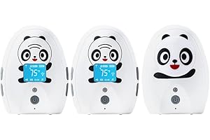 Audio Baby Monitor TimeFlys Twin Mustang Panda,Talk Back Intercom,Two Parent Units, Long Range up to 1000 ft,Temperature Monitoring and Warning,Lullabies,Rechargeable,Vibration,LCD Display,Night Light