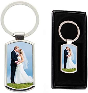 Keyring - Metal Chrome - PERSONALISED CUSTOM IMAGE PHOTO- Novelty, Quirky, Cool - Great Birthday Xmas Gift