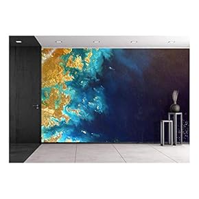 Aerial View of Continents and The Ocean - Removable Wall Mural | Self-Adhesive Large Wallpaper - 66x96 inches