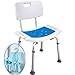 Medokare Shower Stool with Padded Seat and Back Rest - Shower Seat for Seniors with Tote Bag, Shower Bench Bath Chair, Handicap Shower Seats for Adults, Shower Stools and Benches