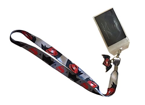 Dawn of Justice Batman Vs Superman Lanyard Keychain ID Badge Holder Metal Shield Charm