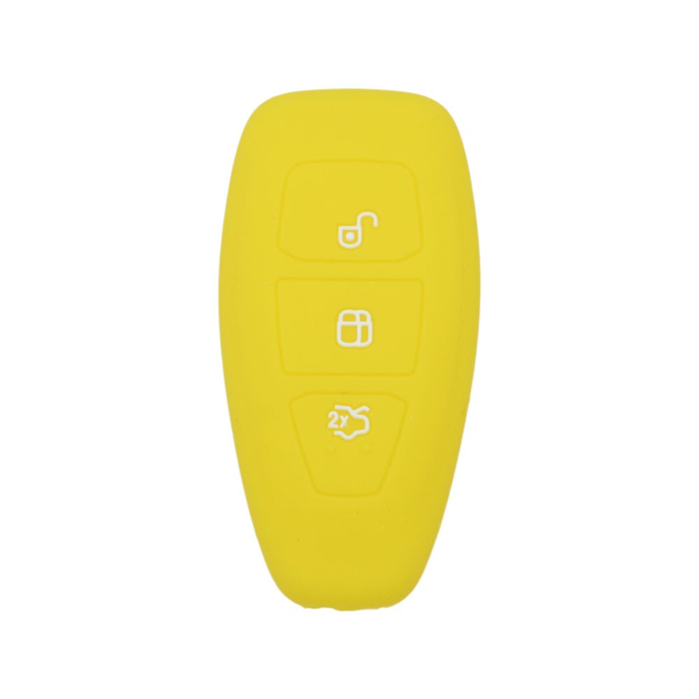 BROVACS Silicone Cover Protector Case Holder Skin Jacket Compatible with FORD 3 Button Smart Remote Key Fob CV2712 Yellow