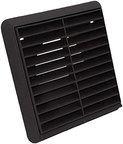 Fixed Louvered Wall Vent Grille 100mm / 4" Black External Exterior Ducting Air Round Spigot Fly Screen