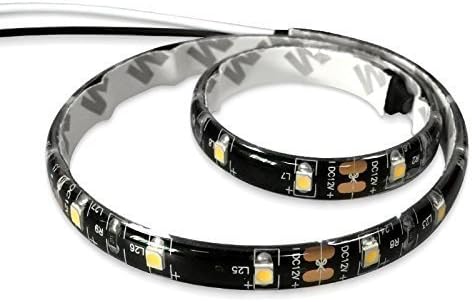 Dream Lighting 12volt DC 16inch Flexible Strip Light for Interior Automotive RV Car Trailer Boat Awning, Under Cabinet, Party Decorating Tape Light-Natural Daylight, 24 LEDs, 120 lumens