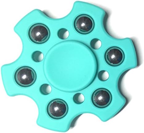 Hexagon Fidget Spinner - 3 Minute Spinning Time - Perfect For Skin Picking, ADD, ADHD, Anxiety, Autism and Stress Relief - Aqua - Prime Ready and Shipped by Amazon