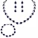 EVER FAITH Silver-Tone CZ Birthstone Elegant Tear Drop Necklace Earrings Bracelet Set