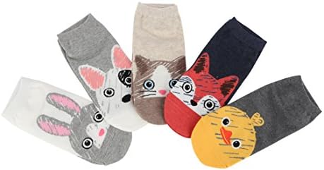 FloraKoh Women Cotton Low Cut No Show Animal Fun Ankle Socks