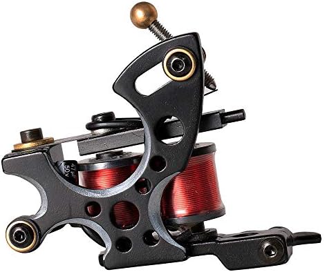 SLOOG Tattoo Machines Fine Lining Shading Machine Lining Machine Coloring Machine/Cast Iron Liner Coil Tattoo Gun 10 Wrap Coil -black