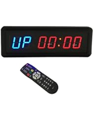 BTBSIGN LED Interval Timer Count Down/Up Clock Stopwatch with Remote for Home Gym Fitness Blue