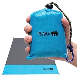 BEARZ Outdoor compacte strandkleed, waterdichte deken voor uitstapjes, lichte regenzeil, picknickdeken, muziekfestival…