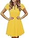 Sidefeel Women Sweet Scallop Pleated A-line Dress Small Yellow