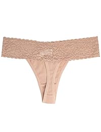Jo & Bette ropa interior, tanga de algodón con encaje suave y sexy para mujer, set de 6 unidades.