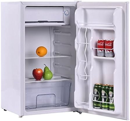 3.2 Cubic Feet Compact Single Reversible Door Mini Refrigerator Cabinet With Internal Freezer Ideal For Use In Dorm Office Or Your Mini Bar Adjustable Temperature Easy To Care