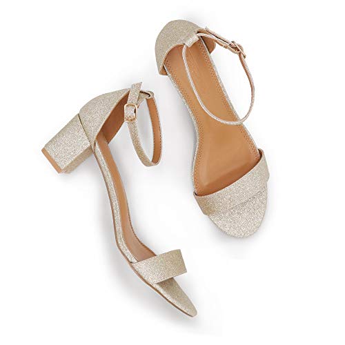 SHOWHOW-Womens-Block-Low-Heel-Ankle-Strap-Heeled-Sandals-Shoes-Chunky-Dress-Office-Heels-Gold-Glitter-9-M-US