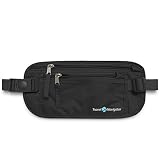 Money Belt - RFID Blocking Travel Wallet For Passport, Money, Credit Cards, Documents, and Phone - Black