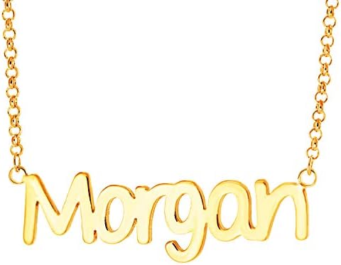 Personalized Sterling Silver/Gold/Rose Gold Name Plate Necklace Customized with Any Initials Letters -Gifts for Baby,Women,Girl,Mother