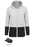 UUANG Women’s Lightweight Packable Rain Jacket Hooded Waterproof Windbreaker