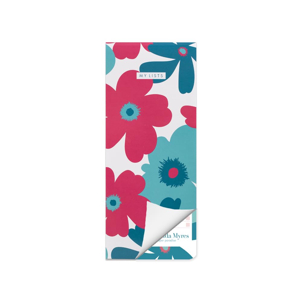 Matilda Myres Shopping List Pad – Magnetic Fridge List Pad with 100 Tear-Off Sheets | Dual Magnets & Protective Cover | Slim Kitchen To-Do & Shopping Notepad