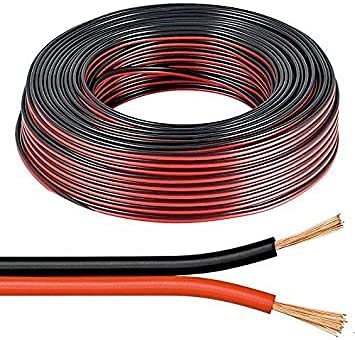 electrosmart 50m Red/Black 2x 1mm 2x 89 Strand Speaker Cable Wire for Home HiFi/Car Audio etc