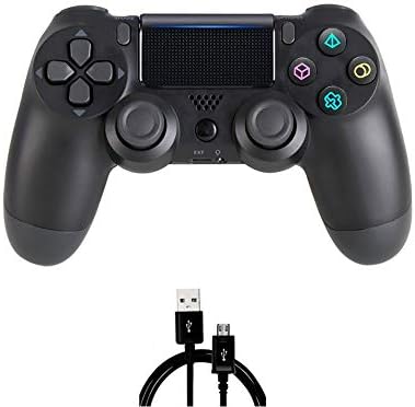 MOVONE Wireless Controller Dual Vibration Game Joystick Controller for PS4/ Slim/Pro,Compatible with PS4 Console (black)