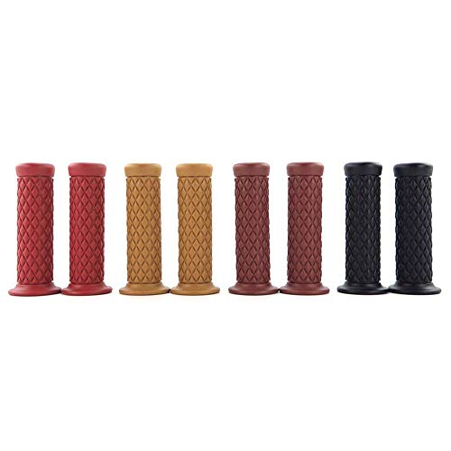Non Slip Rubber Bar End Thruster Grip Pair/2PCS 7/8" 22mm Motorcycle Comfort Hand Handlebar Grip Thruster Grip for Honda Triumph Yamaha Kawasaki CG125 CB400 (Yellow)