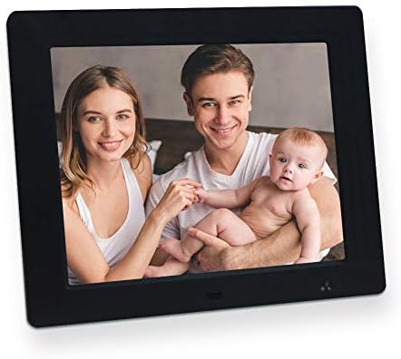 Digital Photo Frame with Motion Sensor 8 inch Jimwey 1080P HD IPS LCD Display Electronic Picture Frame and USB port, HD Video/MP3/Advertising/Digital Clock/Calendar with Remote Valentines Gift