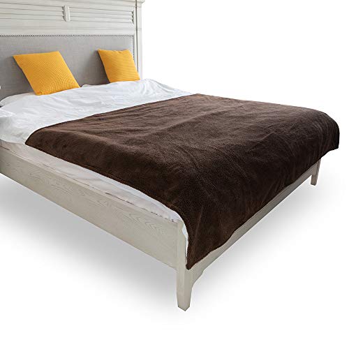 MARKSIGN 100% Waterproof Pet Blanket, Reversible Plush Protective Cover for Bed, Couch, Dog or Cat
