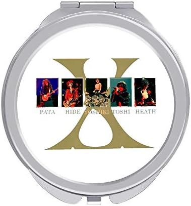 携帯ミラー X 誕生日 お祝い Japan 両面ミラー 化粧鏡 折りたたみ鏡 手鏡 両面鏡 持ちやすい 便利軽量 コンパクトミラー 可愛い丸型 メイクアップミラー ホワイト ファッション 女性