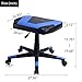 GTRACING Gaming Ottoman Footstool Chair Height Adjustable Footrest Spare Seat PU Leather (Blue)