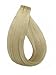 Blonde Real Hair Extensions Natural Straight 16 Inch Tape in Hair Extensions Human Hair #60 Platinum Blonde Tape Extensions with Adhesive Tapes 30grams 20pcs