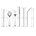 Silverware Set - DMight 8 Pieces Portable Flatware Set with Anti-rust Stainless Steel Knife Fork Spoon Dessert Fork Chopsticks Straws, Travel Camping Cutlery Set, Dishwasher Safe