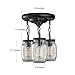 LNC Flush Mount Ceiling Light Fixture,Farmhouse Mason Jar Glass Pendant for Kitchen Island Bedroom Living-Room A02981, Brown
