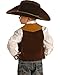 M & F Western Boys' And Faux Suede Cowboy Vest Brown Medium