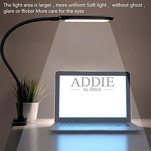 Swing-Arm-Lamp-Touch-Control-2500K-6000K-LED-Desk-Lamp-with-Clamp-5-Brightness-Dimming-Flexible-Gooseneck-Architect-Table-Lamp-Memory-Function-and-Eye-caring-Reading-Light-for-Home-and-Office-Black