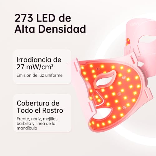 XSSNVV NVV04 Home Skin Care Wireless LED Facial Mask | Flexible Silicone LED Mask with 4 Light Modes, 850nm Near Infrared, 272 LEDs, Includes Eye Protectors
